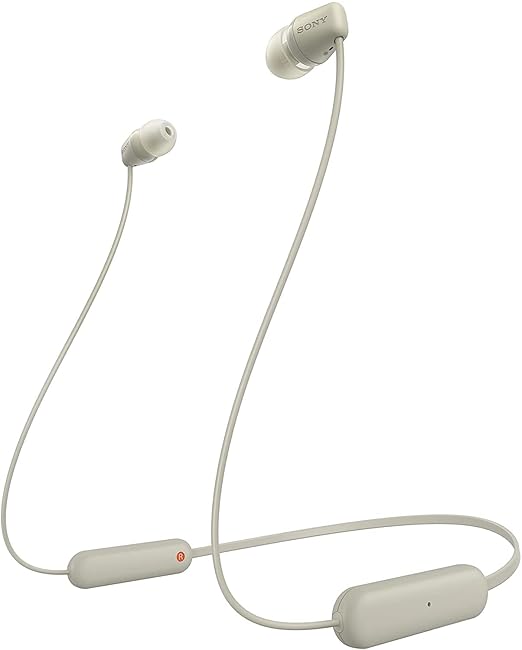 Sony WI-C100 Wireless Headphones with Customizable Equalizer for Deep Bass & 25 Hrs Battery, DSEE-Upscale, Splash Proof, 360RA, Fast Pair, in Ear Bluetooth Headset with Mic for Phone Calls (Black)