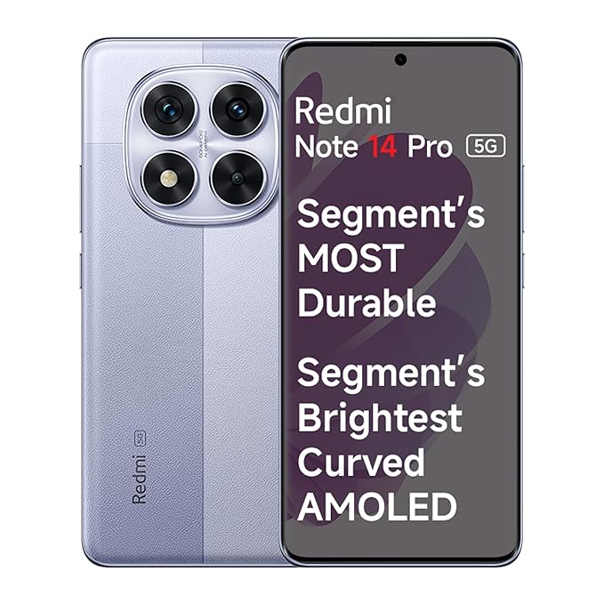 Redmi Note 14 Pro 5G Champagne Gold 8GB RAM 256GB Storage|50 MP Sony Camera Setup|Corning Gorilla Glass Victus 2 | 1.5K 3D Curved AMOLED | Mediatek Dimensity 7300- Ultra | IP68 IP69