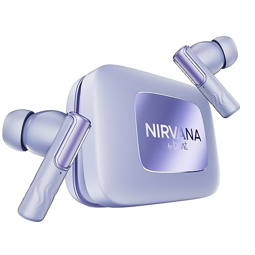 boAt Nirvana Ivy Pro (2025 Launch), Dolby Atmos w/Head Tracking, 52dB Hybrid Adaptive ANC,Hi-Res LDAC, Titanium Dual Drivers, Bluetooth Earbuds, TWS Ear Buds Wireless Earphones w/mic (Crystal Black)